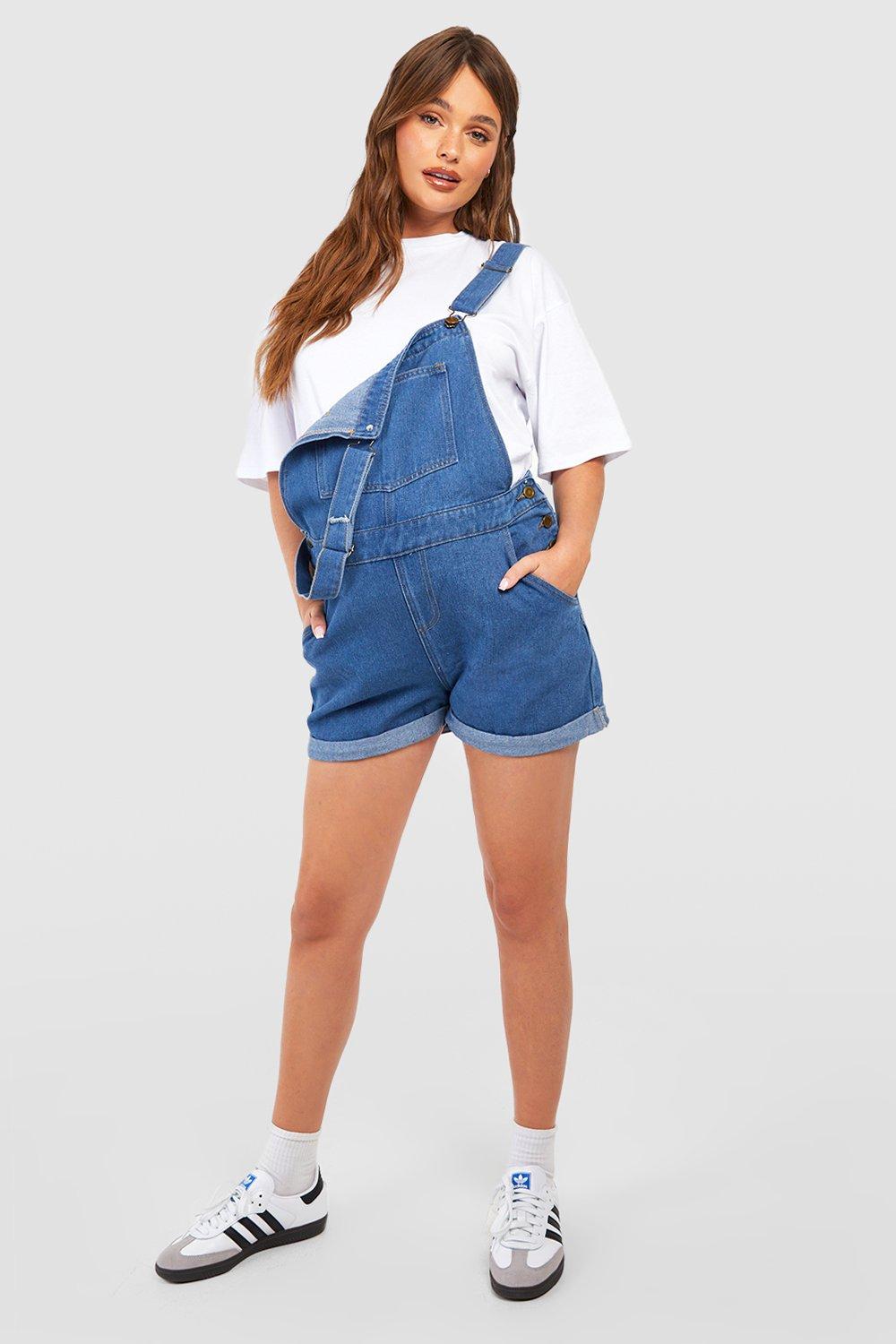 Plus size dungaree shorts online